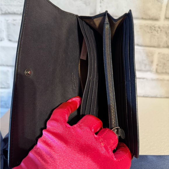 Bottega Veneta Dark Blue Intrecciato Leather Continental Flap Wallet - Picture 8 of 14